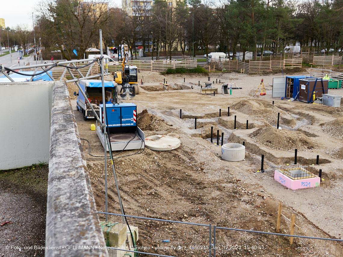 12.01.2023 - Baustelle an der Quiddestraße Haus für Kinder in Neuperlach